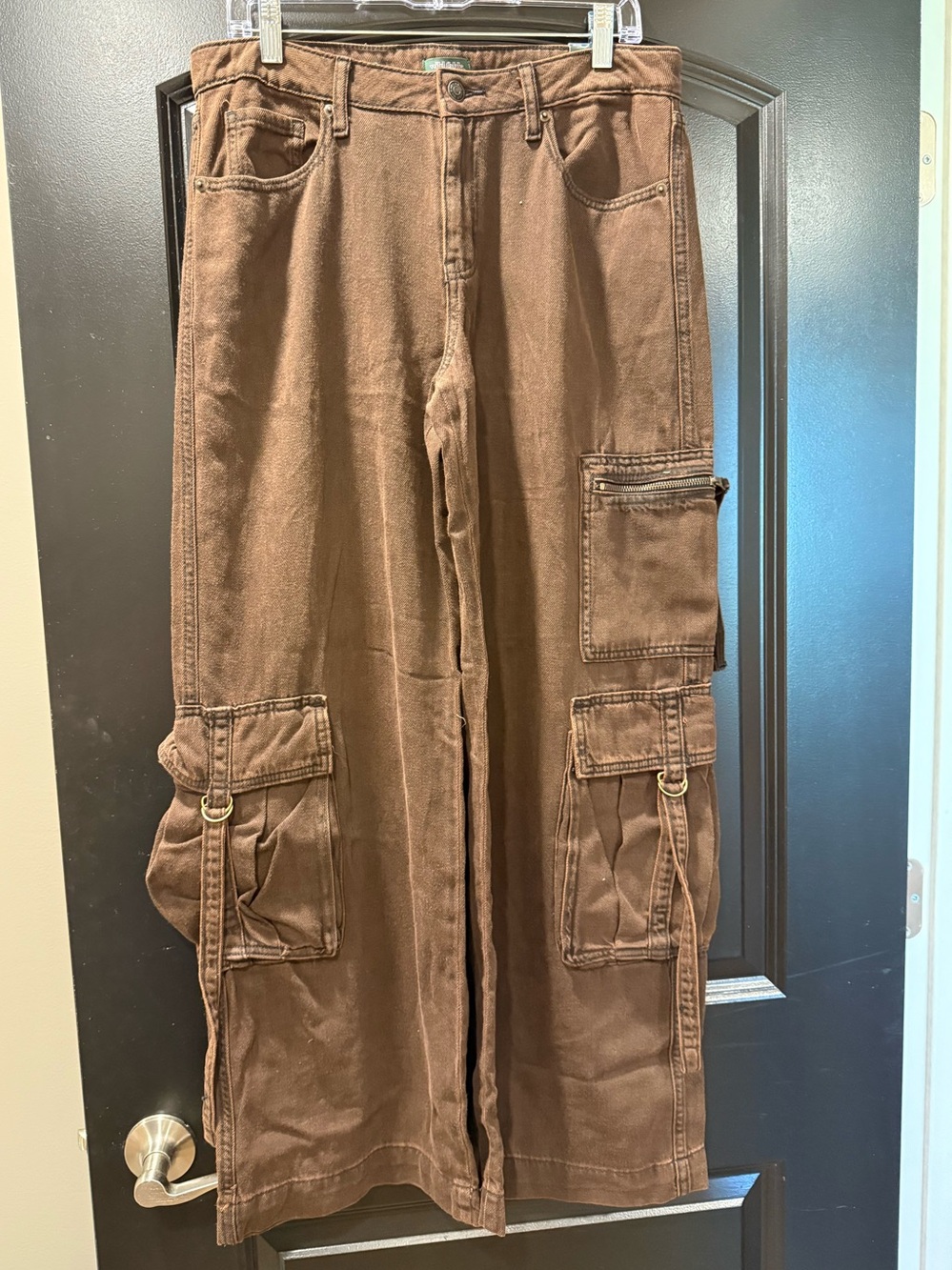 wild fable Dark Brown Mid Rise Baggy Cargo Pants Sz 8 Or Sz 16 NWT